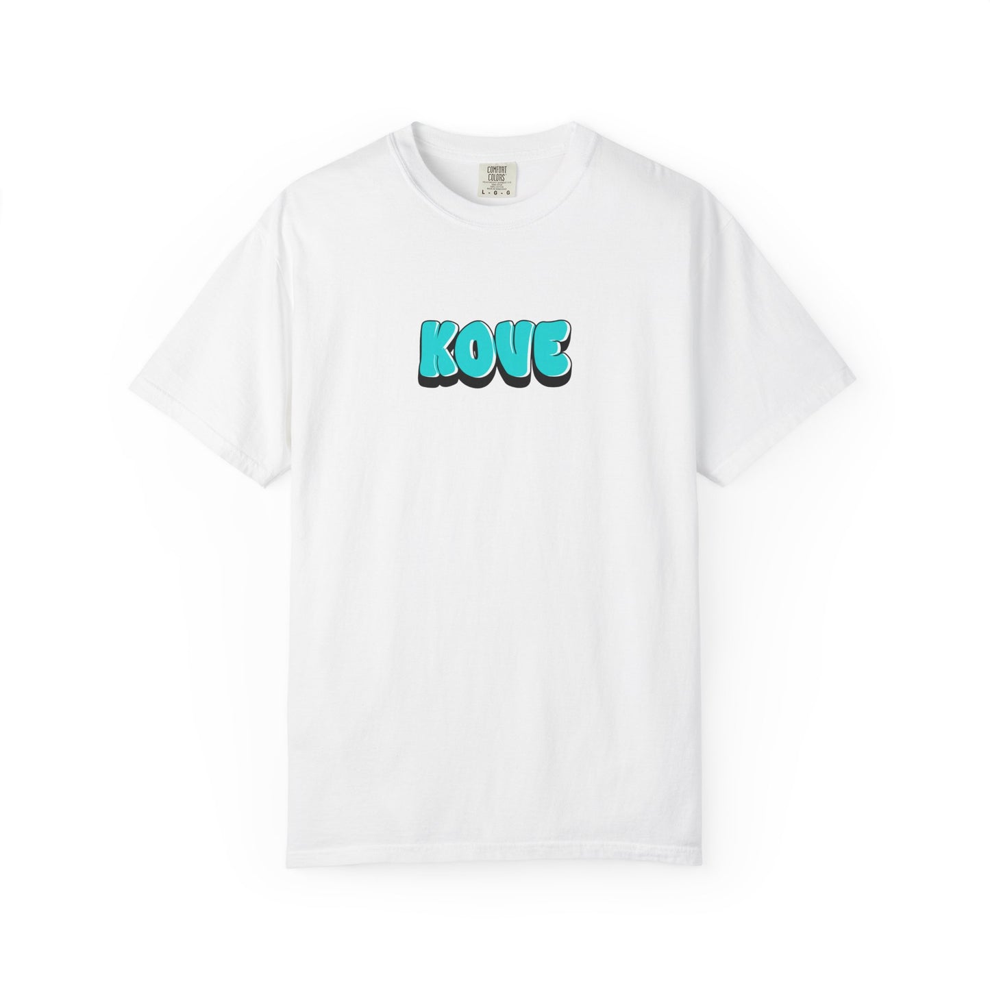KOVE bubble letters T-shirt | Retro turquoise text tee