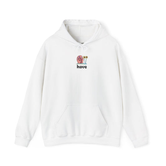 garry the Snail Illustration Hoodie | small embroidered snail graphic